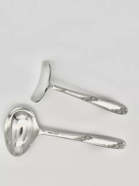 Angora: EPNS, Baby Christening Spoon & Pusher Hallmarked - Made in England