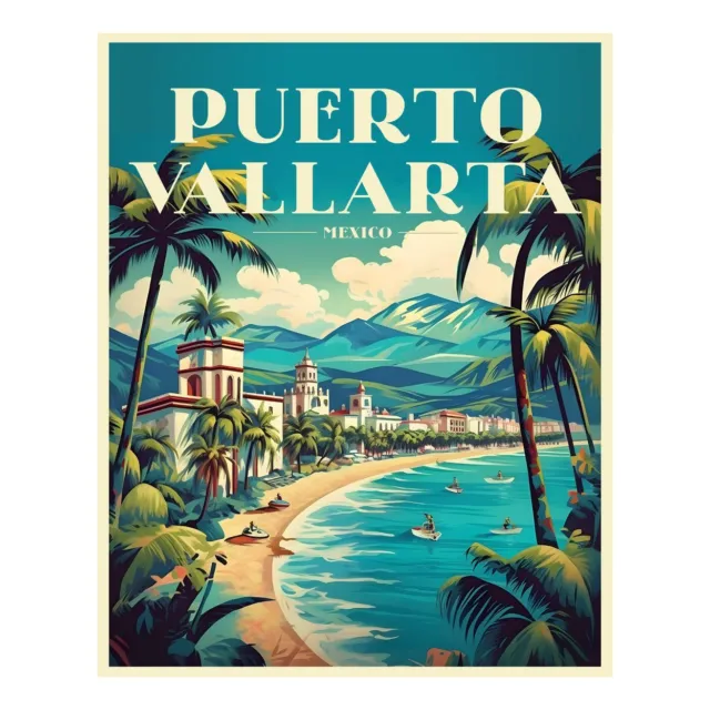 Exclusive Puerto Vallarta Mexico Collectible - Vintage Travel Poster Art