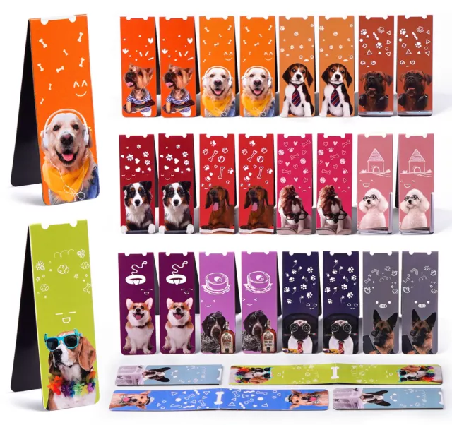 15-30 Stück Lesezeichen Magnetisch Magnetische Bookmarks Hund Bunt Kinder