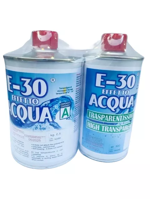 PROCHIMA E-30 RESINA EPOSSIDICA TRASPARENTE EFFETTO ACQUA A + B 800 gr