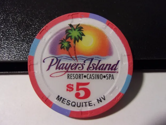 PLAYERS ISLAND RESORT CASINO SPA $5 casino gaming poker chip - Mesquite, NV