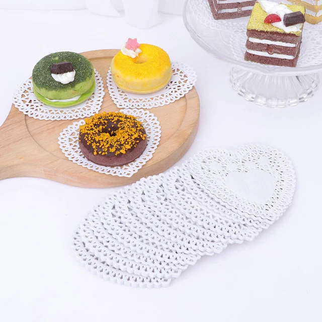 250 un. doilies de papel para corazón doilies decorativos para pastel en forma de corazón