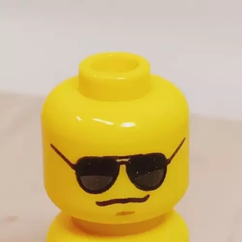 New LEGO Police Head Officer Sunglasses Black Aviator Rounded Smile Motorcycle