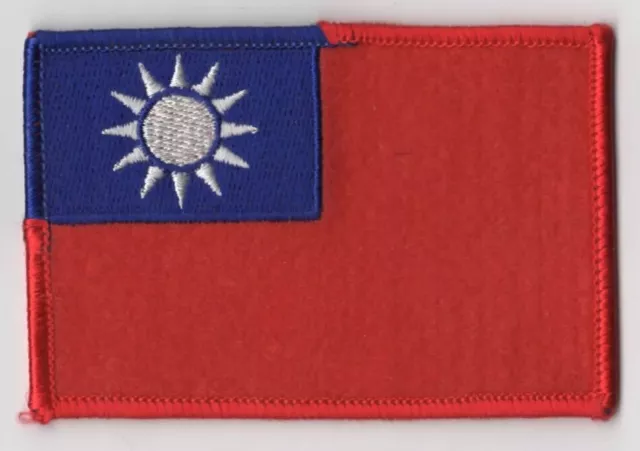 Taiwan Flag Embroidered Patch RED Bdr. [INT868]