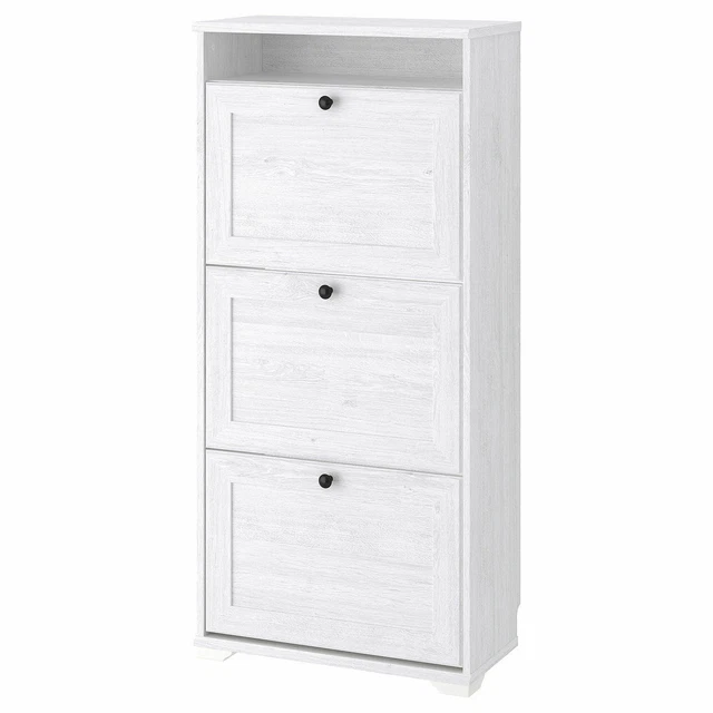 IKEA BRUSALI CHAUSSURE Armoire Avec 3 Compartiments Blanc EUR 150,83
