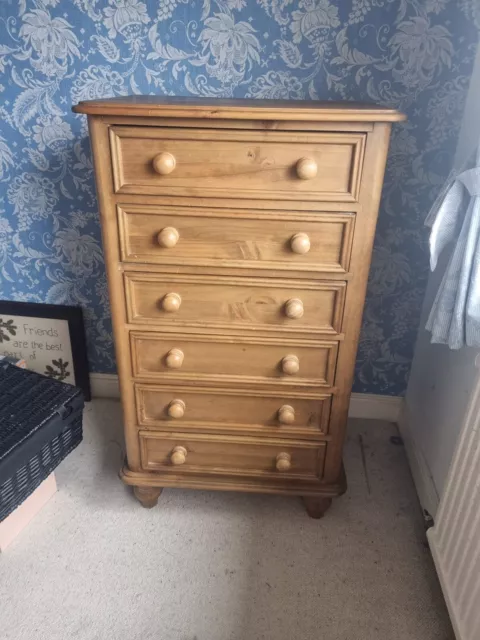 Pine Waxed Solid Chest Of Drawers