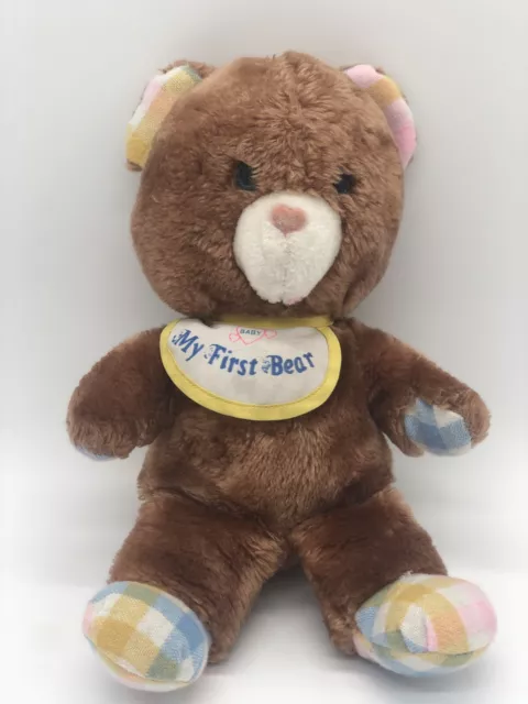American Greetings MY FIRST BEAR Baby soft Touch 1982 Amtoy Plush Brown