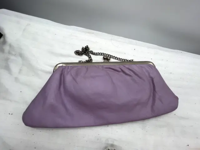 vintage leather 1950s 40s lavender purple clutch dress bag party wedding