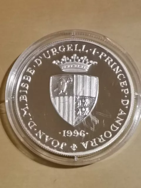 Andorra 10 Diners, 1996, Silber PP, Segelschiff
