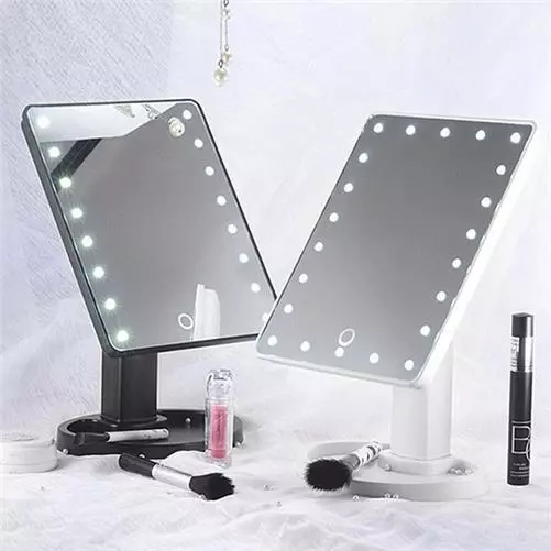 16 LED Touch Vanity Makeup Mirror Tabletop Cosmetic light 180° Rotation Tray UK