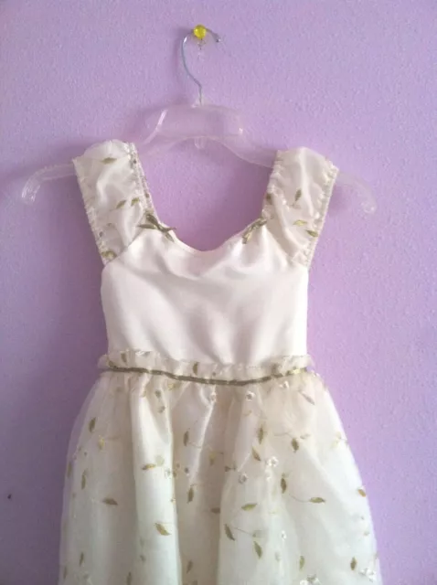 Party Dress Flower Girl Dress sz 10 NWT Marmellata Off White Gold Embroidery 2