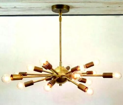 Mid Century Brass Sputnik chandelier 18 Arm starburst brass Decorative Lighting