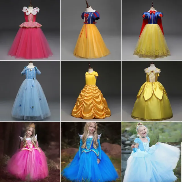 Schneewittchen Aurora Belle Kleider Cosplay Karneval Kostüm für Kinder Mädchen
