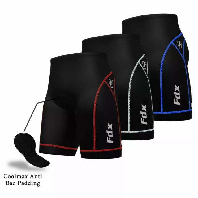 FDX Mens Quality Cycling Shorts Coolmax® Padding Outdoor Cycle Gear Tight Shorts