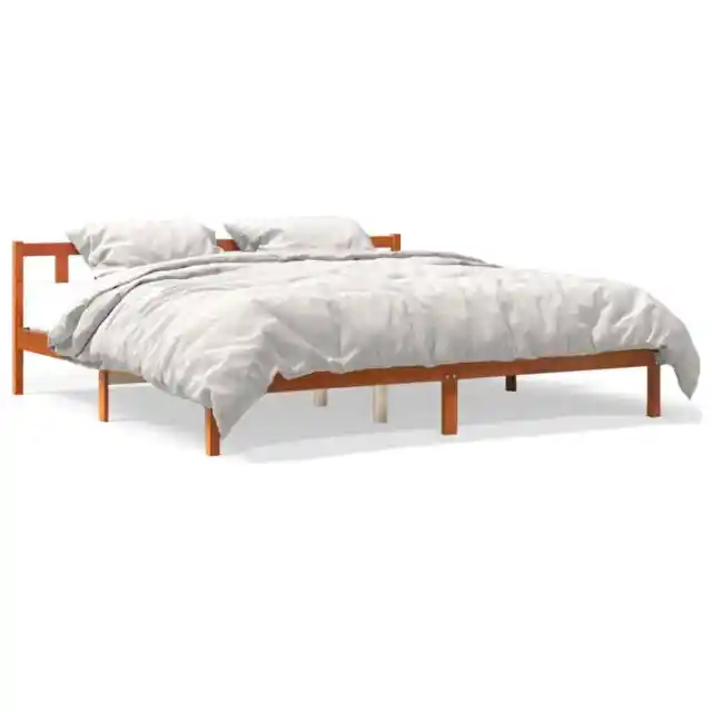 Estructura de cama madera maciza pino marrón cera 120x200 cm vidaXL