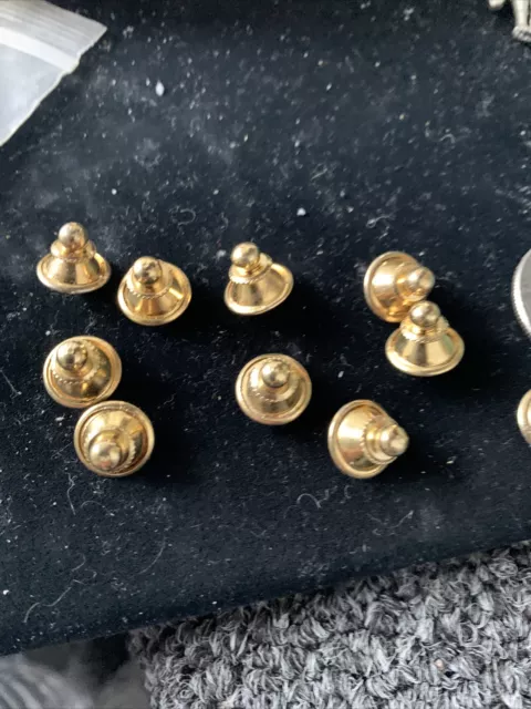 10 Gold Deluxe Tie Tac Ball Top Lapel Pin Backs Clasp Locking Spring Secure USA