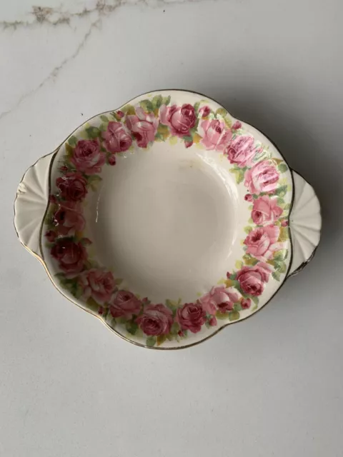 Vintage Royal Doulton Raby Rose Porcelain Pin/Butter Dish Made In England