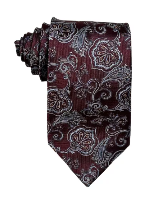 Jos.A.Bank Handmade 100% SILK Men's Designer Purple Paisley Tie 60" x 3.5"