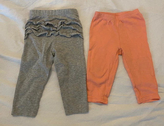 Baby Boden And Carters Legging Bundle 2 Pairs Of Leggings Ruffles 6-12 Months
