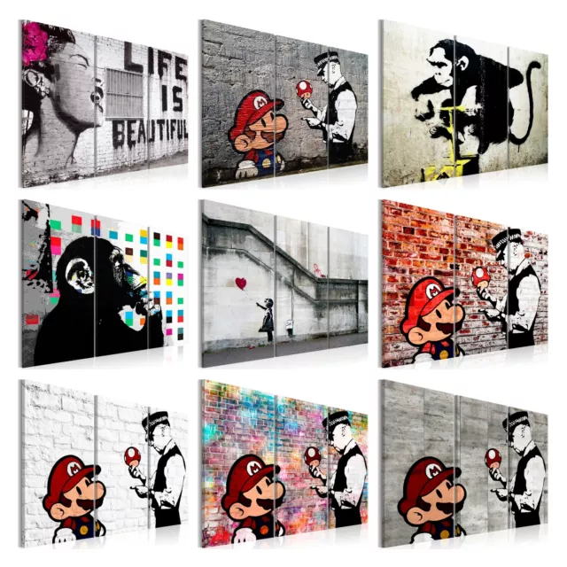 Cuadros lienzo XXL decoracion pared foto impresi�n Banksy 030115-3