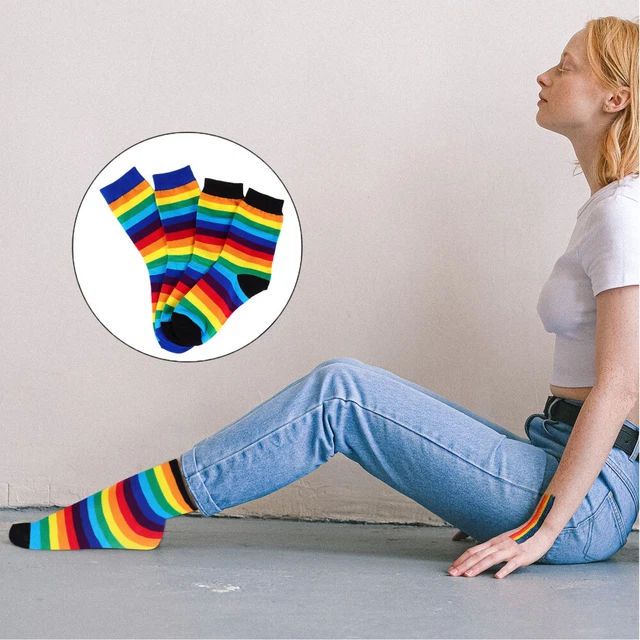 2 pairs bas de tube d'équipage bas d'hiver fille chaussettes