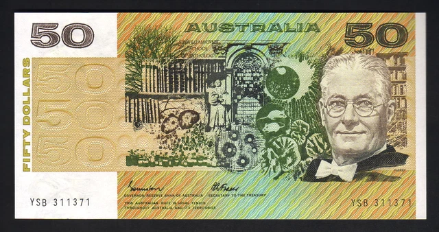 Australia R-509a. (1985) Fifty Dollars - Johnston/Fraser.. Gothic.. UNC
