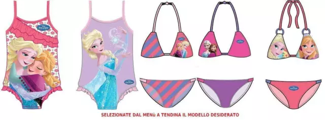 FROZEN DISNEY ELSA E ANNA  costume mare intero o bikini bambina ragazza