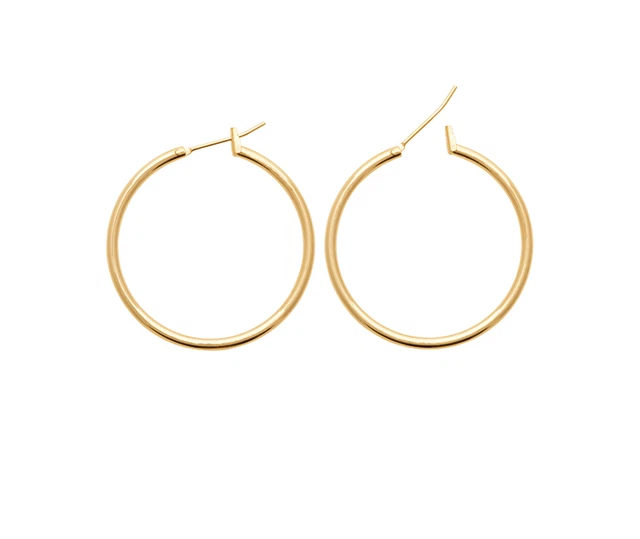 Boucles D'oreilles Créoles Plaquées Or 18 Carats Avec Zirconium - Arrondies Allongées, Neuf Avec étiquettes