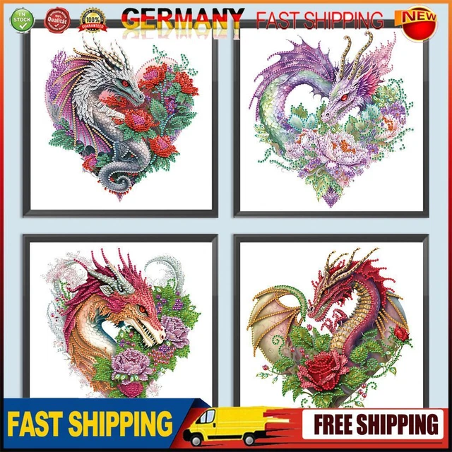 5D DIY Partial Special Shaped Drill Diamond Painting Kit Dragon Home Decoration