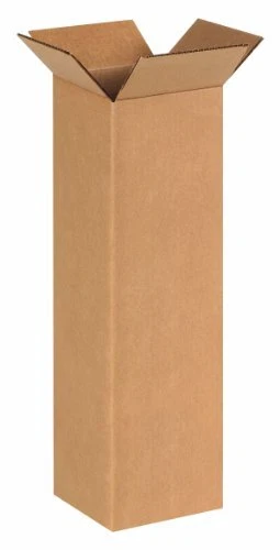 Aviditi 6620 Tall Corrugated Cardboard Box 6" L x 6" W x 20" H Kraft for Ship...