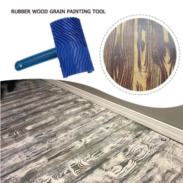 Blue Rubber Wood Grain Paint Roller DIY Graining Painting Tool-RQ