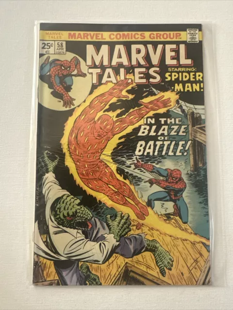 Marvel Tales #58. Marvel Comics. Bronze Age. Spider Man. Human Torch. 1975. VFN