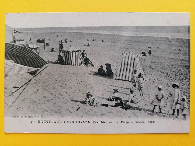 Carte Postale Ancienne France - Saint Gilles Sur Vie (85) La Plage - Timbre Olympiade Paris 1924
