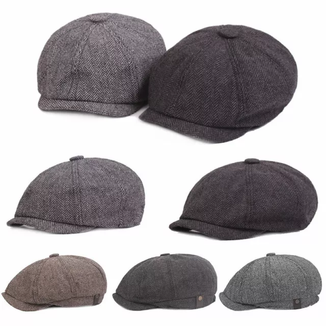 Gorro Para Hombre Y Mujer Gorra Plana Newsboy Tweed De Espiga Algodón Baker ”