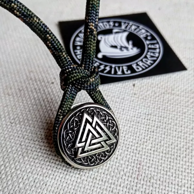 Steel paracord beads for paracord weaving. Valknut symbol, viking style.