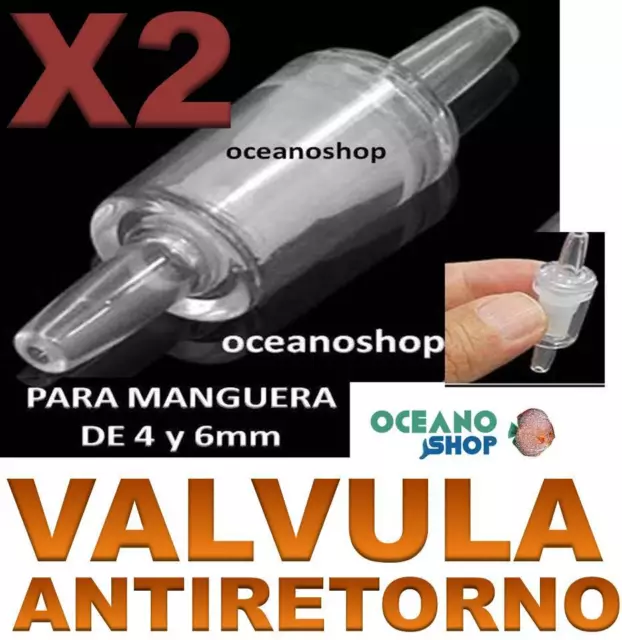 2UDS VALVULA ANTIRETORNO agua ACUARIO Tubo Aire CO2 Oxigenador bomba compresor