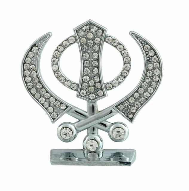 Anniyo Sikhism Orecchini a bottone in acciaio inossidabile Sikh Khanda Gioielli India Pakistan Malesia Punjab Religioso @ 363521  36