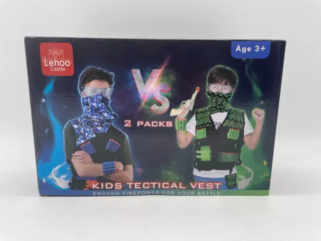 Lehoo Castle Kinder Taktische Weste 2er Set für Nerf N-Strike mit Zubehör Neu