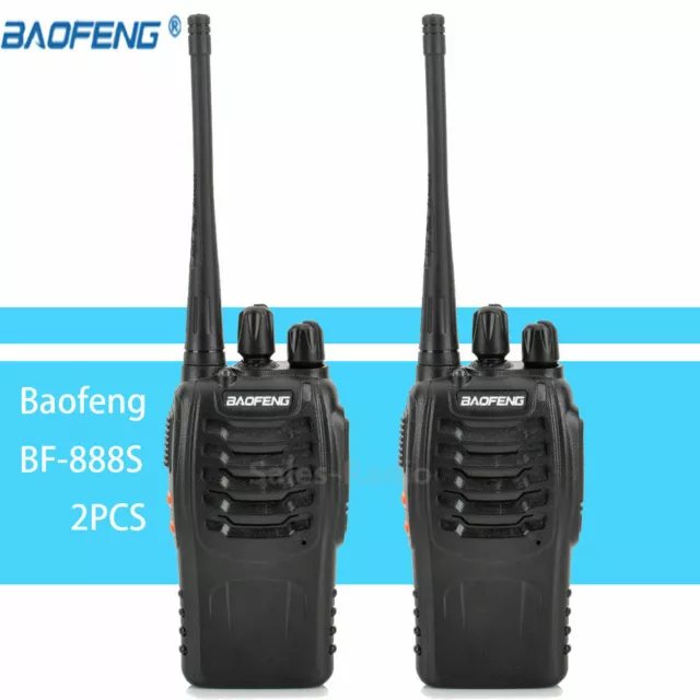 2X Baofeng BF-888S Walkie Talkie UHF 400-470MHz 5W Ham Zwei-Wege Funkempfänger