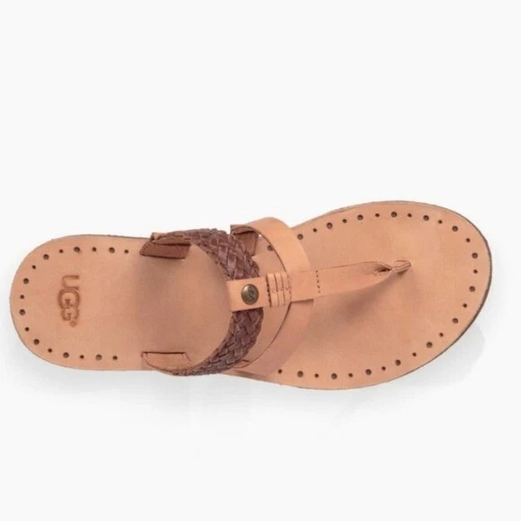 NEW Ugg Women Comfort Leather Thong Flip Flop Flats Sandals Shoes sz 7