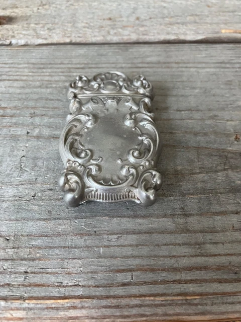 ANTIQUE STERLING SILVER Match Safe Vesta Case Repousse Victorian No ...