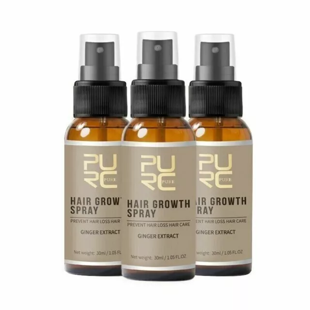 3 pcs.x 30ml PURC Men Hair Growth Spray Extract Empêcher la croissance des...