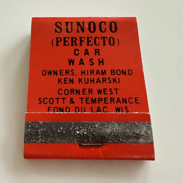VINTAGE MATCHBOOK Sunco Perfecto Car Wash Fond Du Lac, Wisconsin 3