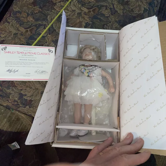 Danbury Mint Shirley Temple Movie Classics  Doll Baby Take a Bow 10" NIB W COA