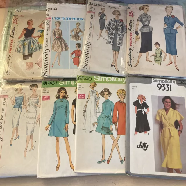 Vintage Simplicity 50’s-70’s Sewing Pattern Lot Of 8