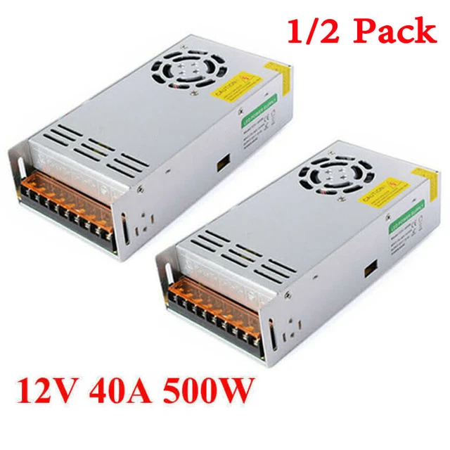 AC 100V-240V TO DC 12V 40A Switch Power Supply Driver Adapter LED Strip Light