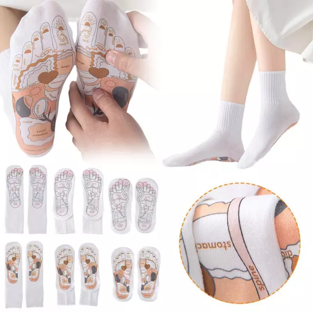 Acupressure Reflexology Socks Moisture Wicking Relieve Pain Foot Reflection F1R3 2