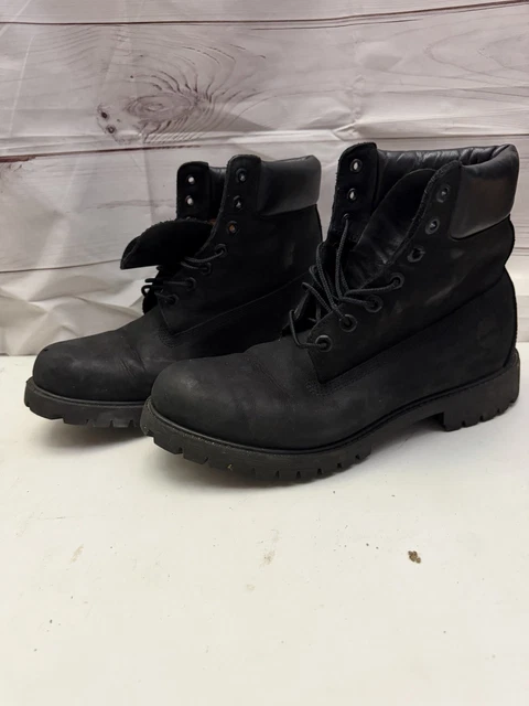 TIMBERLAND 10073 MEN'S Black Leather Lace-Up Combat Boots Waterproof ...