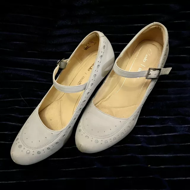 CLARKS DALIA MILLIE Womens Grey Blue Suede Heels Court Shoes Uk