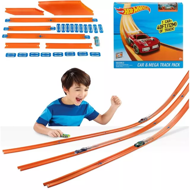 Kids Children Hot Wheels Car Mega Track Builder Car Pack Extension 86+ Track Pcs